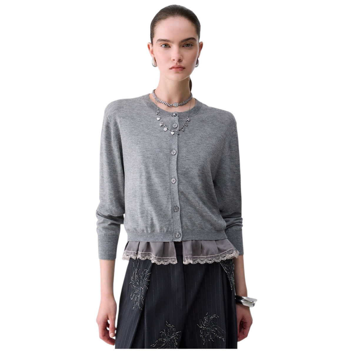 Liu Jo cardigan in lana con dettaglio lingerie