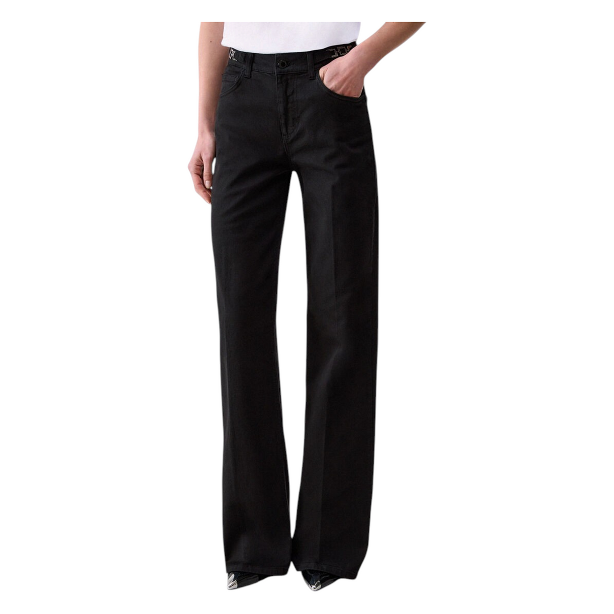 Liu Jo pantalone flare con fibbie