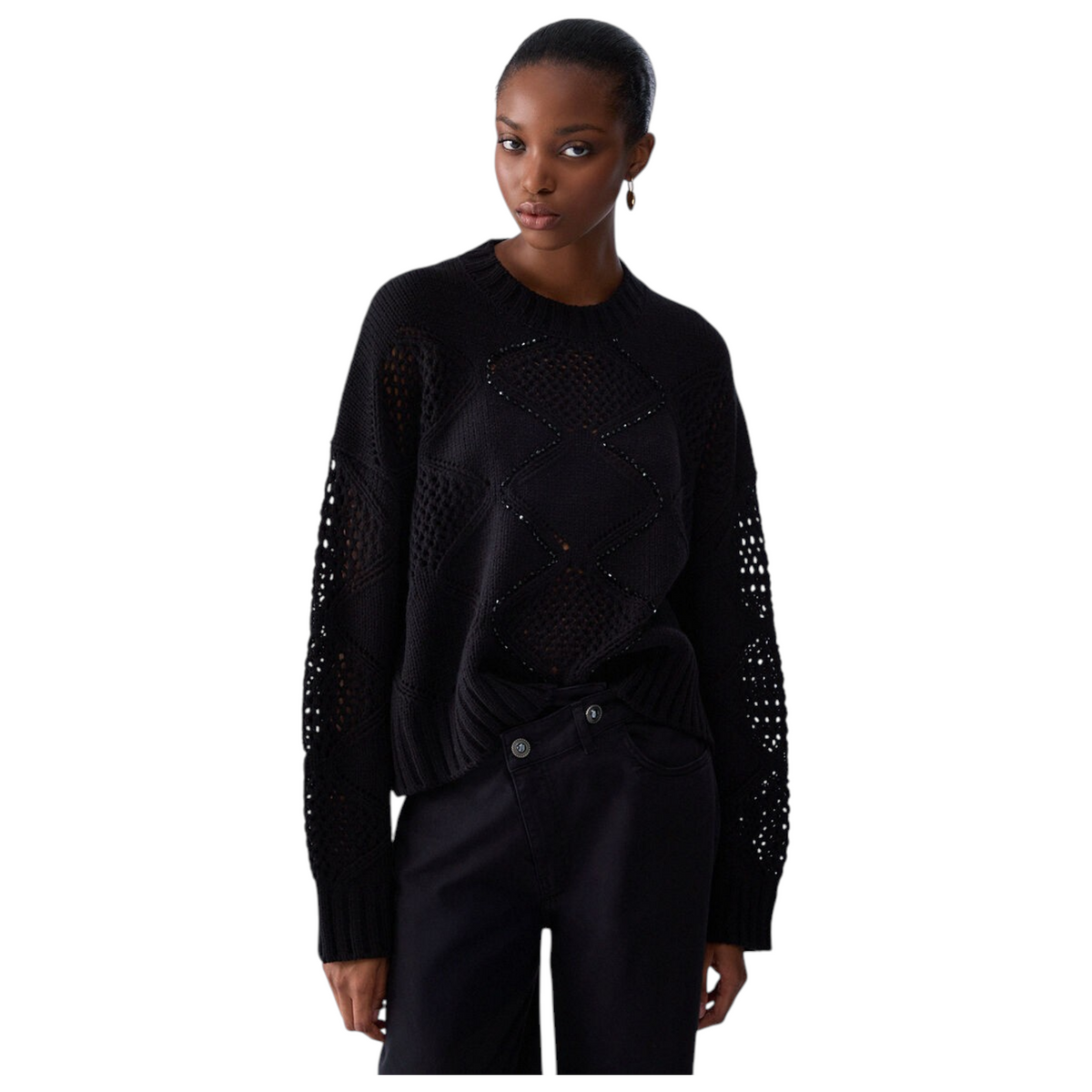 Liu Jo maglia con perline e traforature