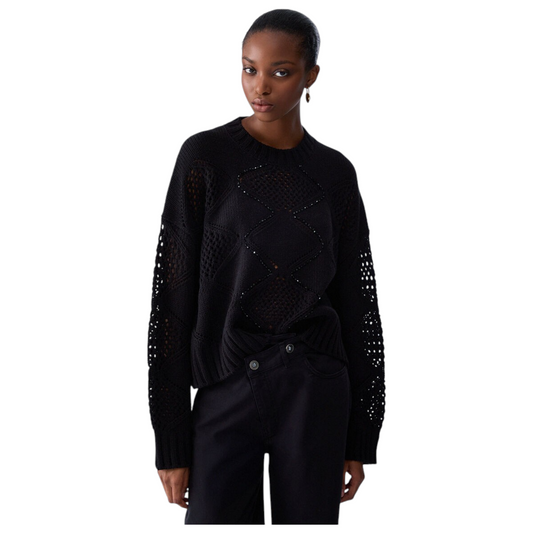 Liu Jo maglia con perline e traforature