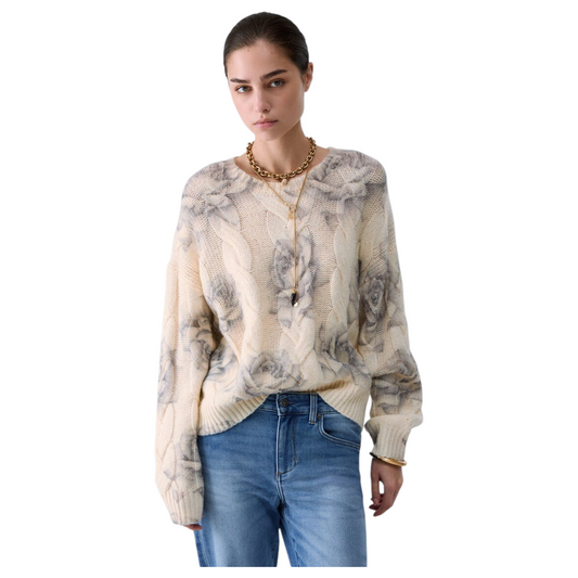 Liu Jo maglia in lana con stampa rose