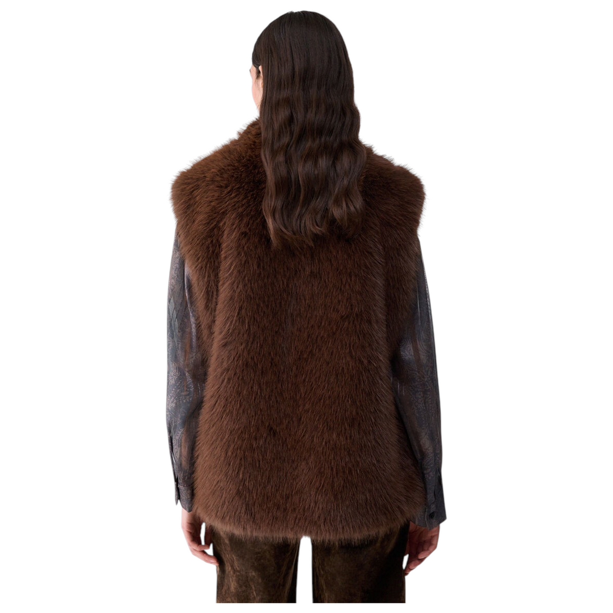 Liu Jo gilet in pelliccia sintetica con cintura