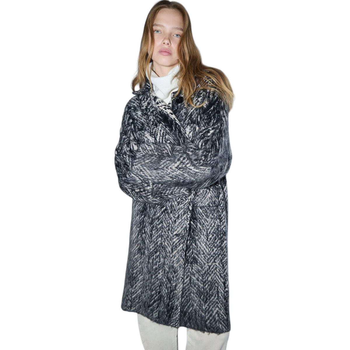 Liu Jo cappotto jacquard in maglia spazzolata