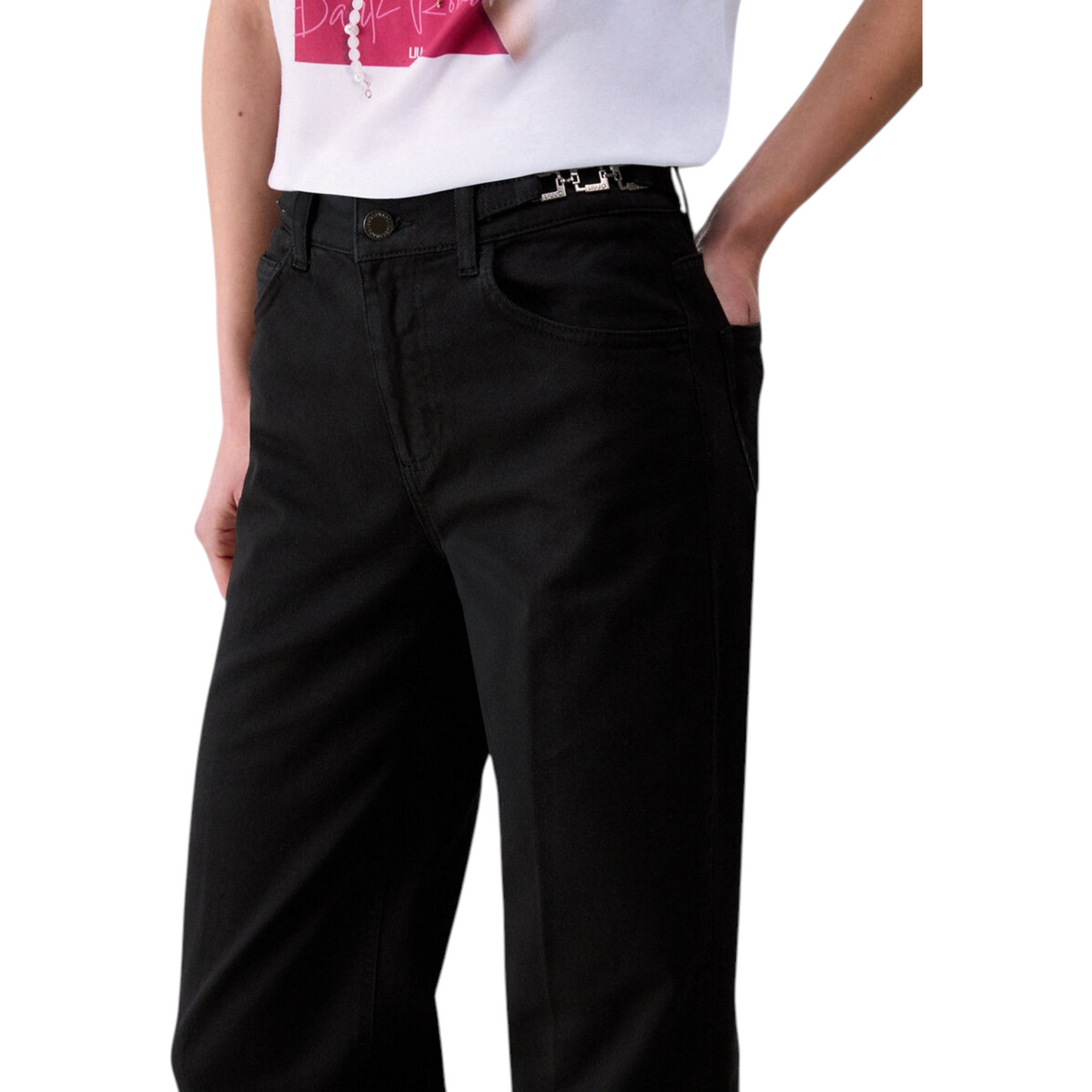 Liu Jo pantalone flare con fibbie