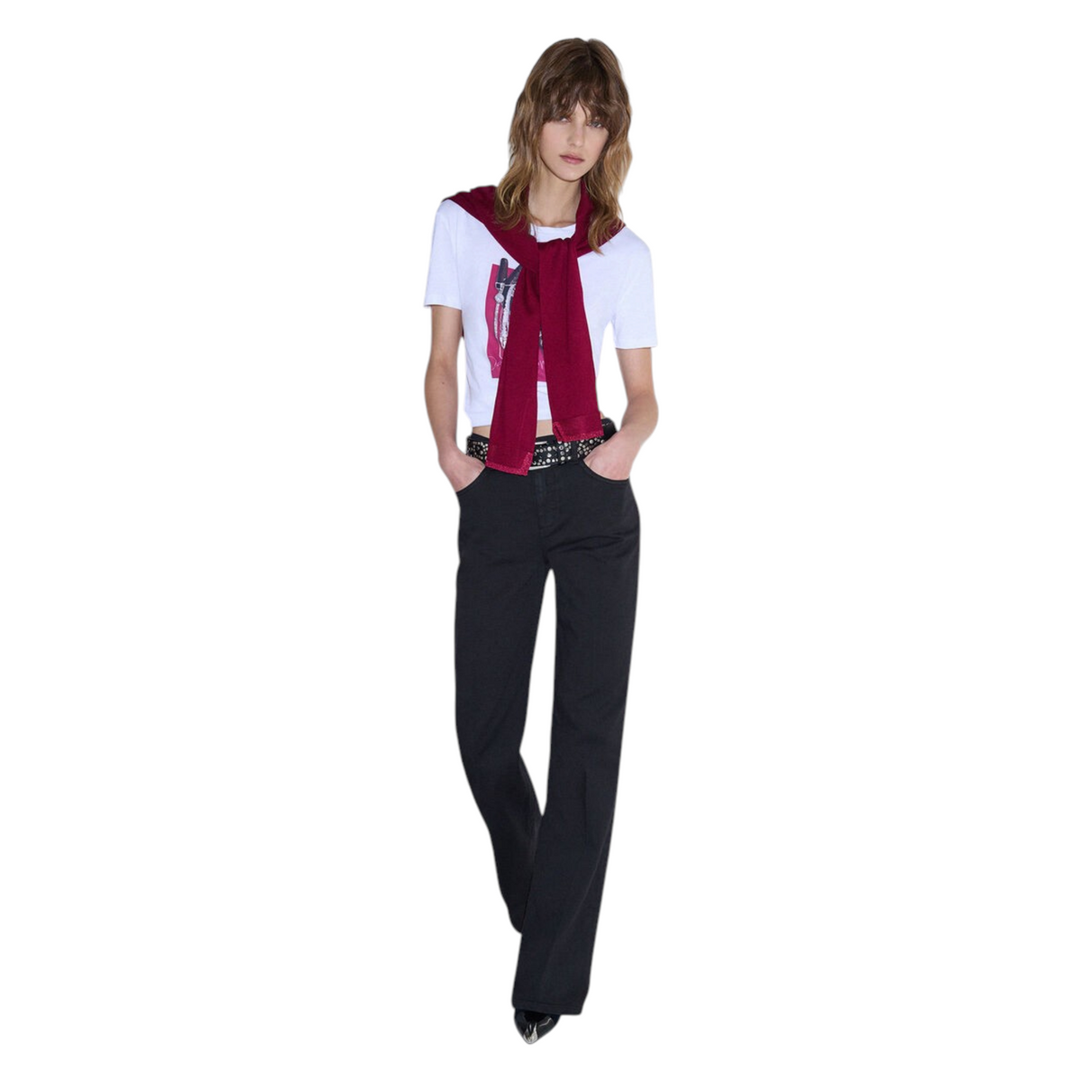 Liu Jo pantalone flare con fibbie