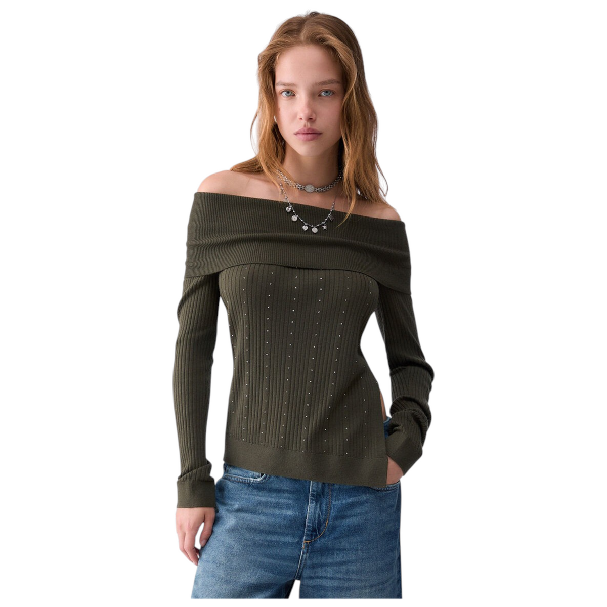 Liu Jo maglia in lana con scollo bardot