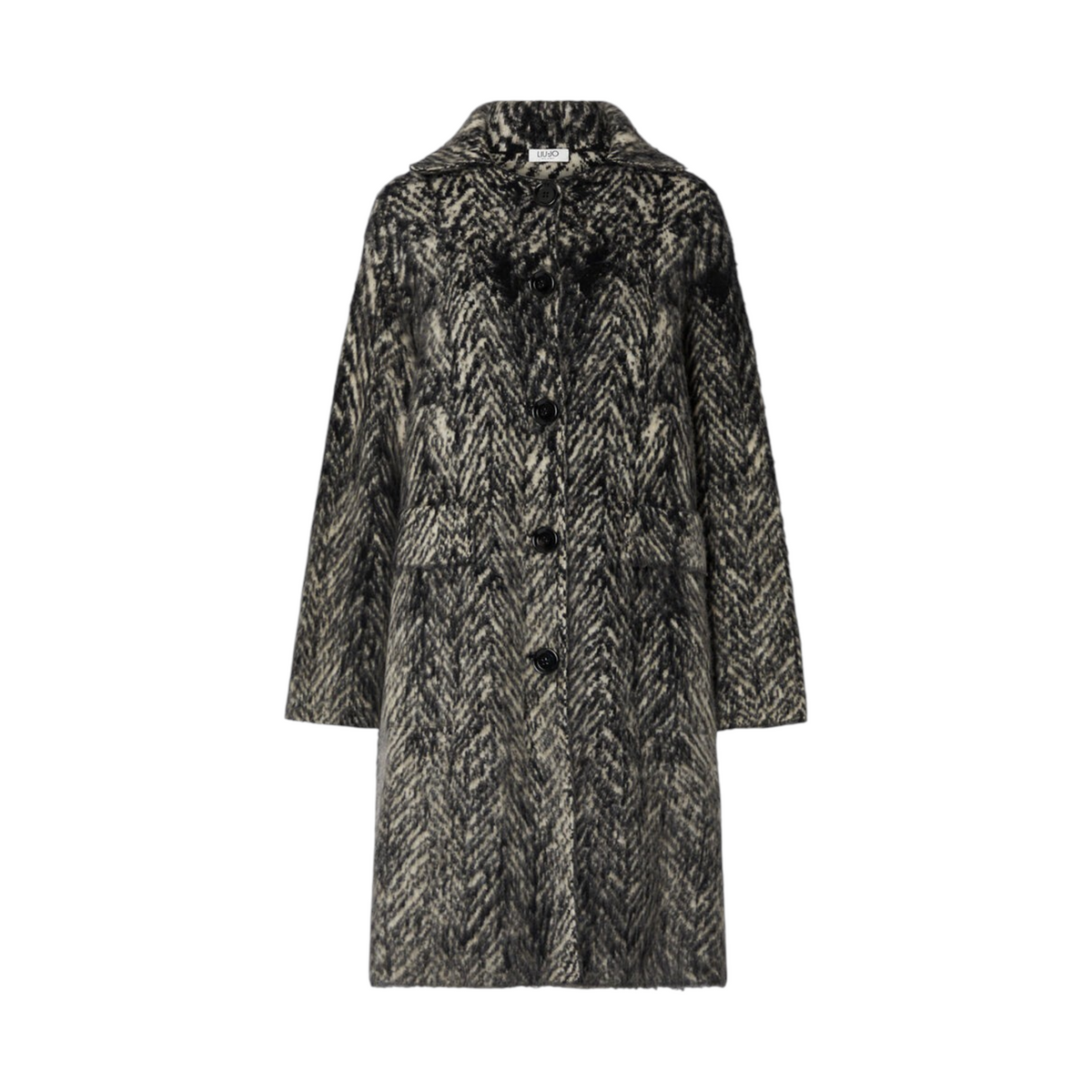Liu Jo cappotto jacquard in maglia spazzolata