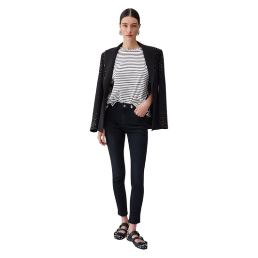 Liu Jo t-shirt a righe con bottoni gioiello