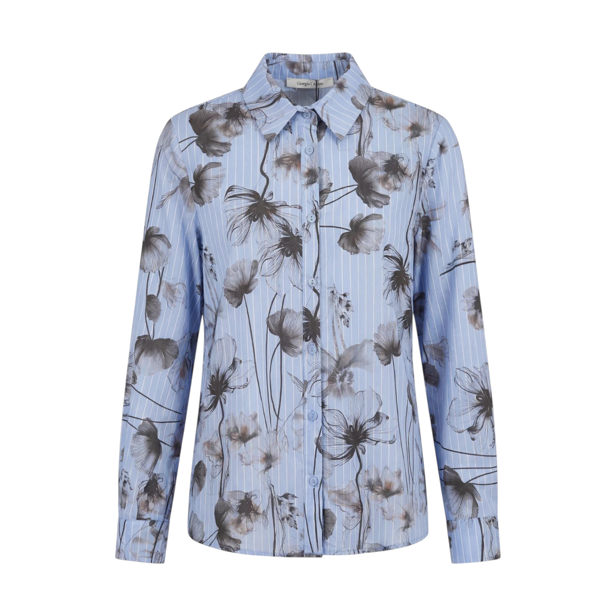 Giorgia&Johns camicia righe stampa floreale