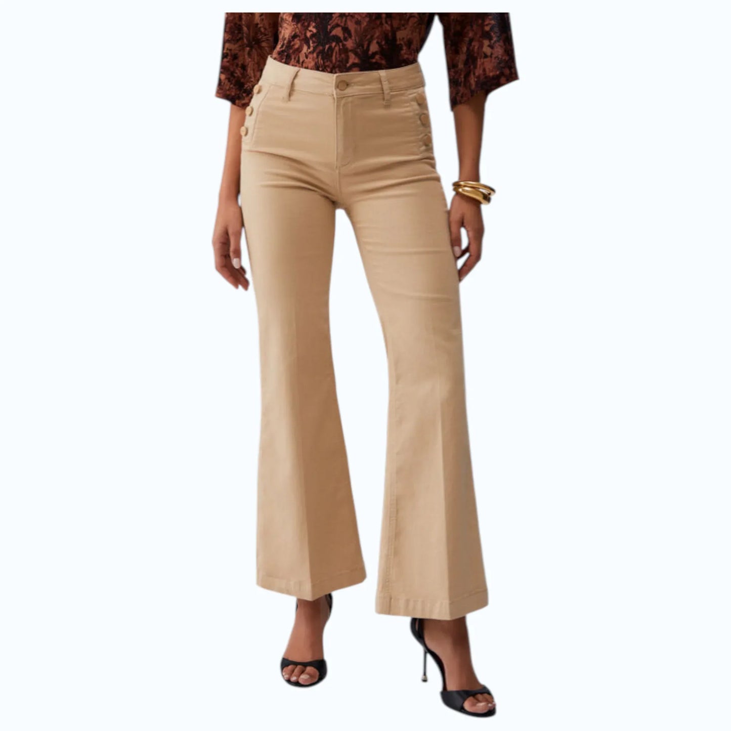 Liu Jo pantaloni flare con bottoni logati