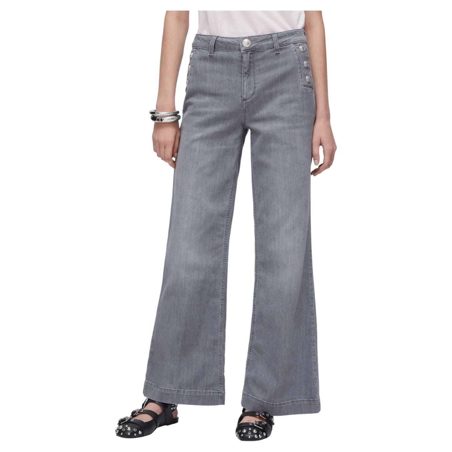 Liu Jo jeans flare a vita alta con bottoni