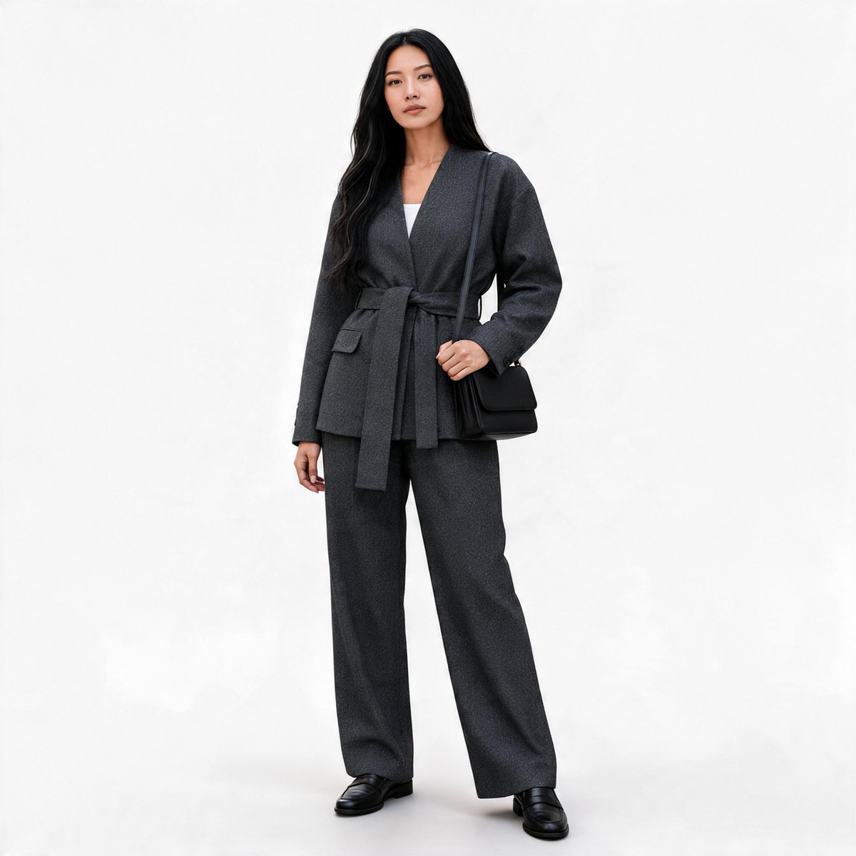 Annarita N blazer donna sale e pepe con cintura