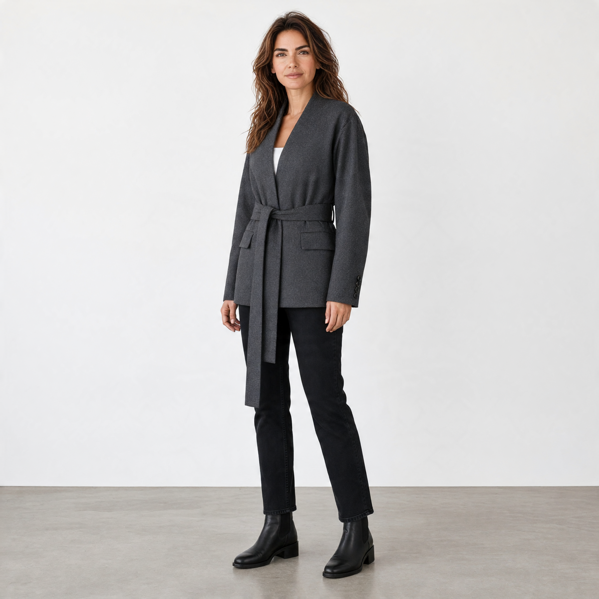 Annarita N blazer donna sale e pepe con cintura