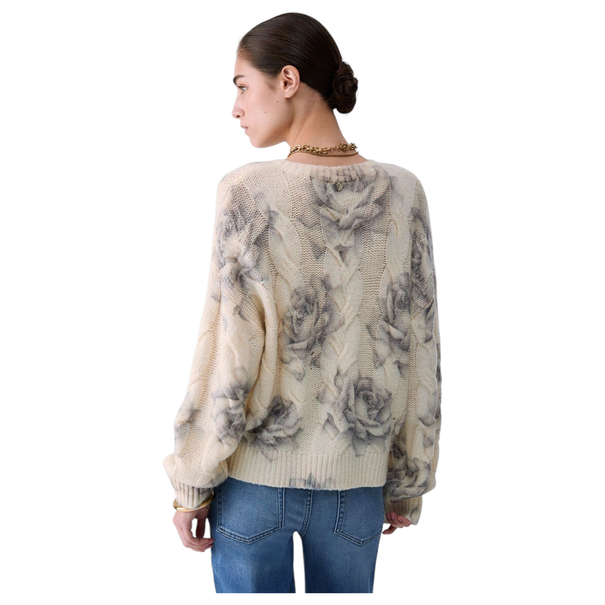 Liu Jo maglia in lana con stampa rose