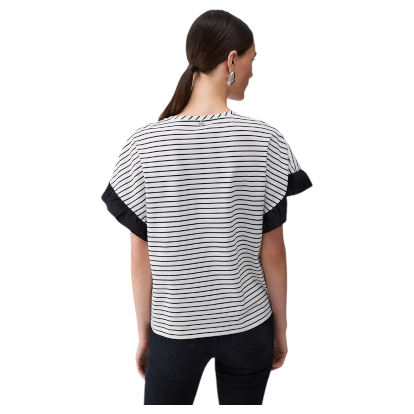 Liu Jo t-shirt a righe con bottoni gioiello