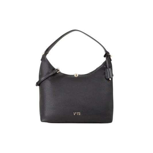 Borsa a sacca hobo nera V°73 Keira in nappa sintetica con chiusura magnetica effetto serratura